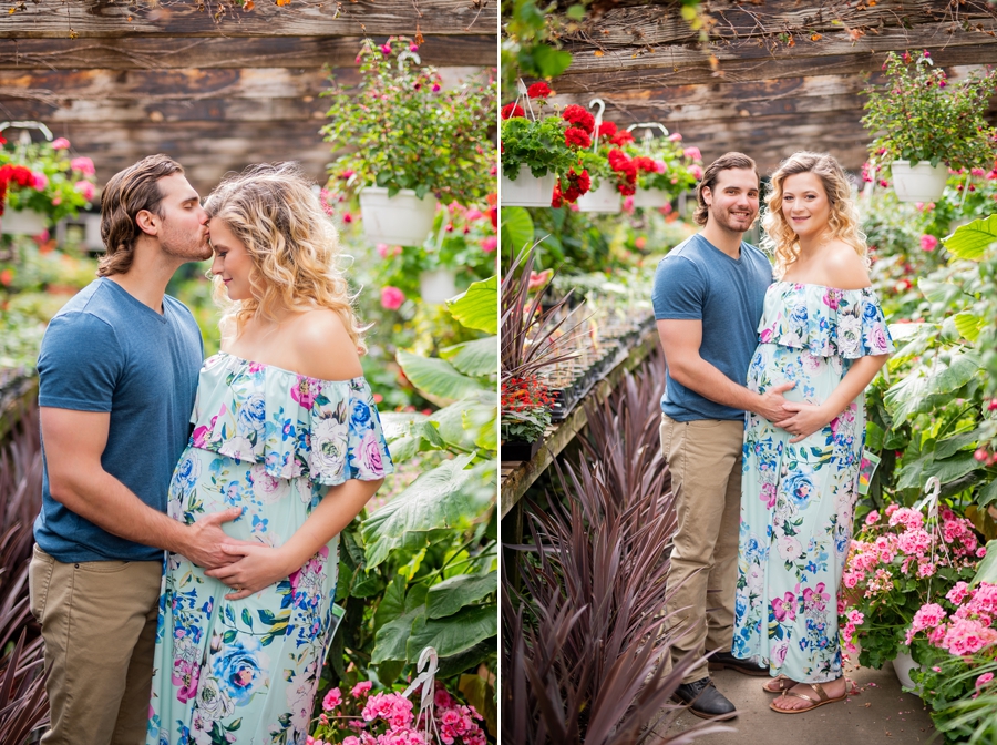 greenhouse maternity session