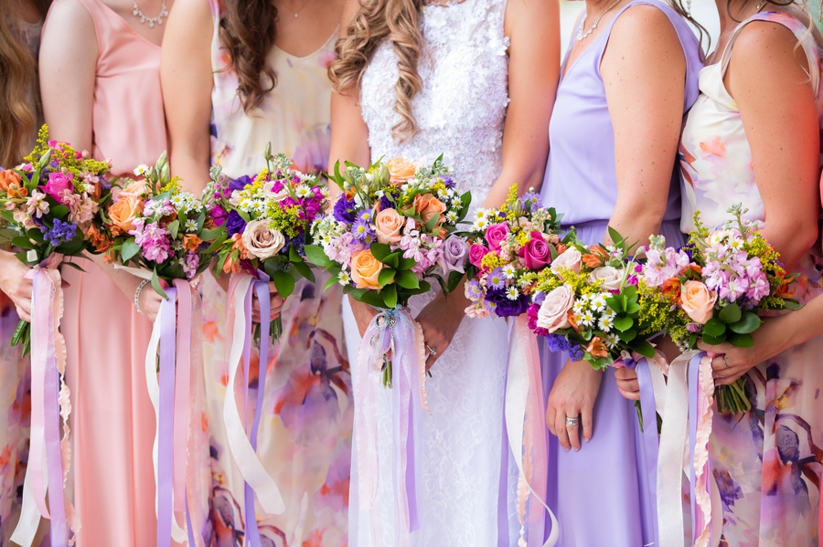watercolor bridesmaids bouquets