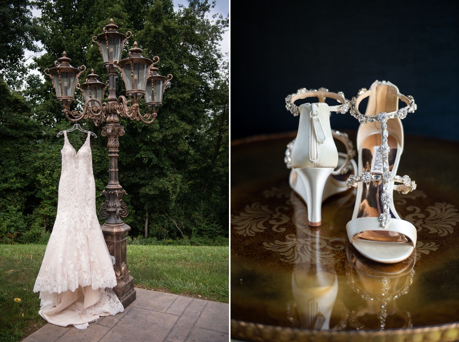 ivory wedding dress and shoes