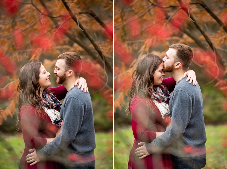 Kridler Gardens Engagement Session with leaves