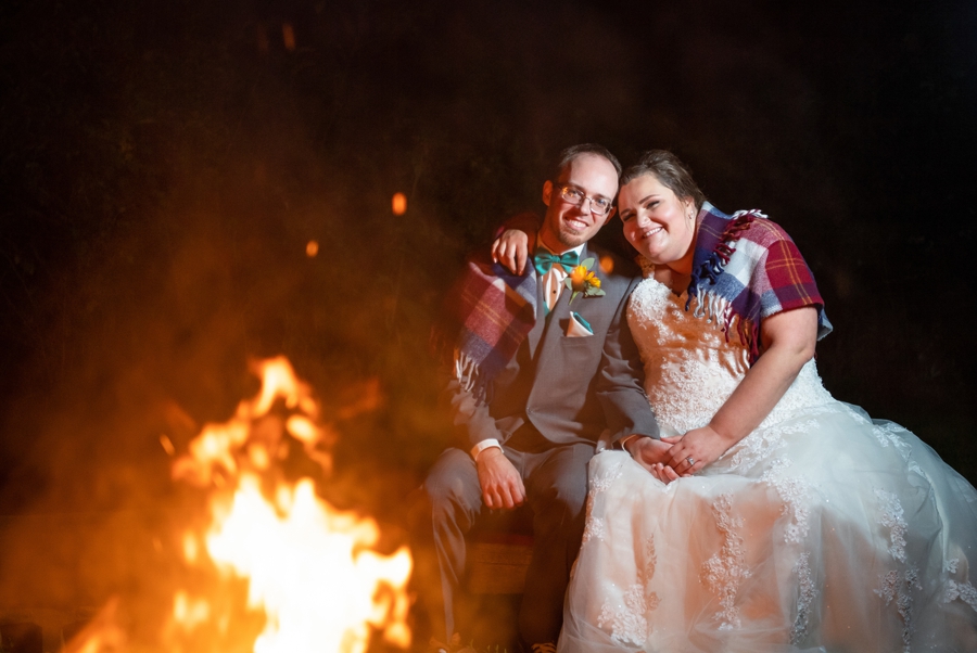 bonfire at Conrad Botzum Farmstead Wedding