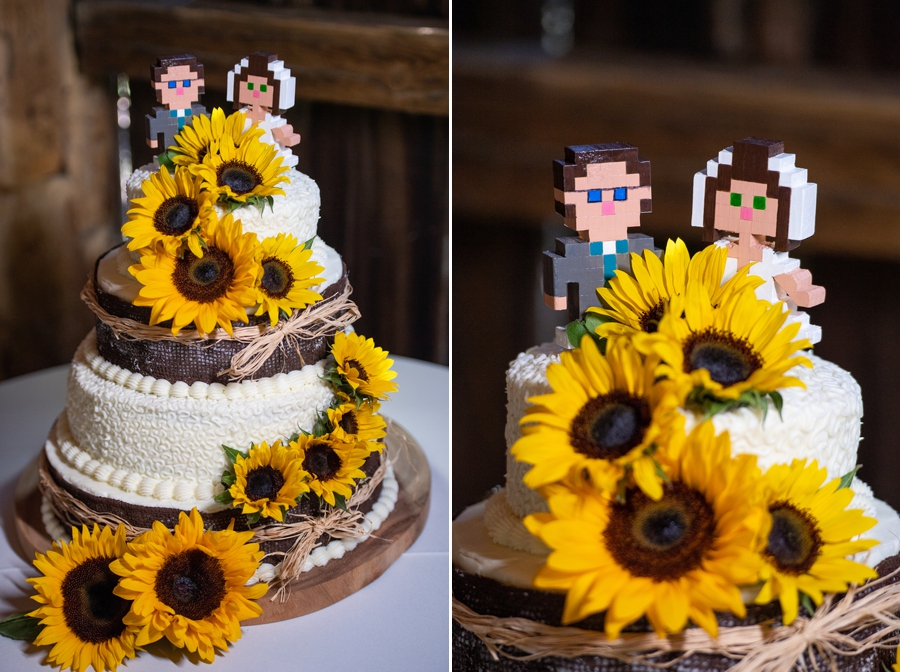 sunflower wedding cake 