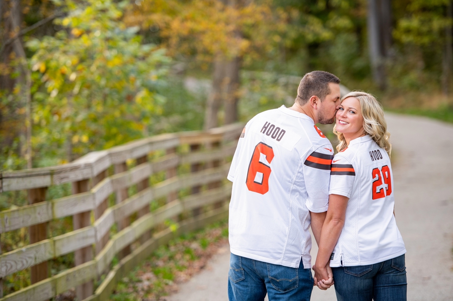 Cleveland Browns custom jerseys engagement photos 
