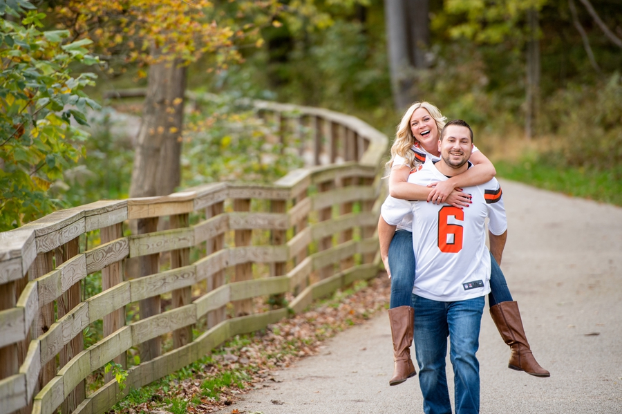 Cleveland Browns engagement photos 