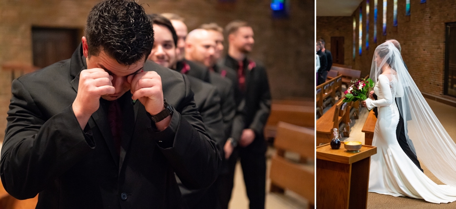Groom's first reaction 