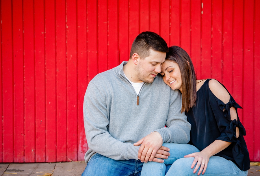 red wall Hartville Engagement Session 