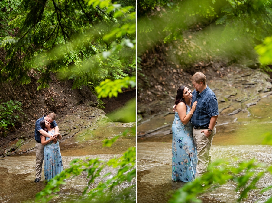 Spring engagement session at waterfall 
