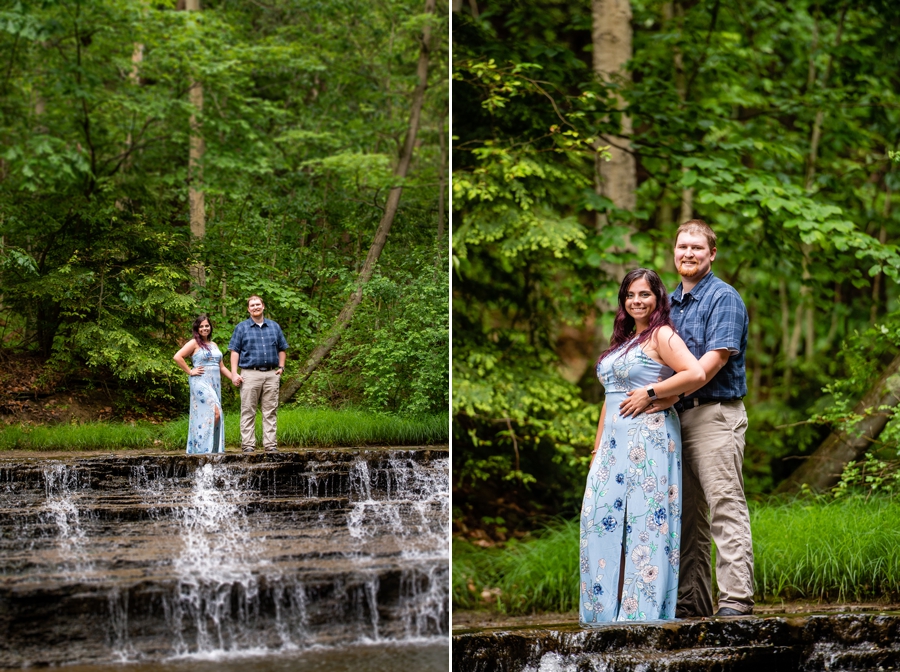 engagement photos at waterfall 