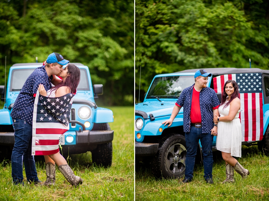 July 4th themed engagement session 