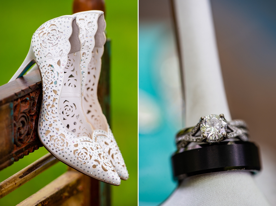 wedding shoes and rings 