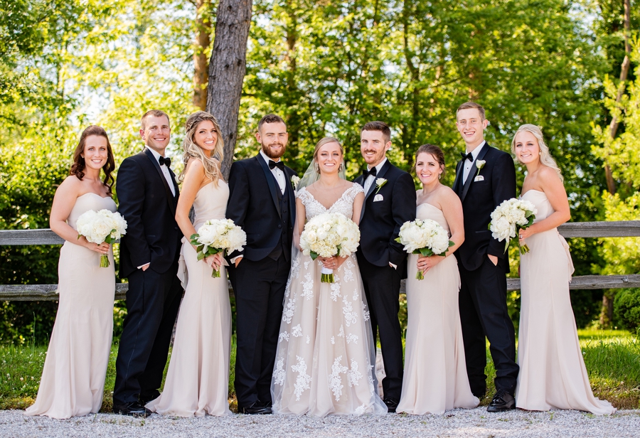 bridal party black and ivory 