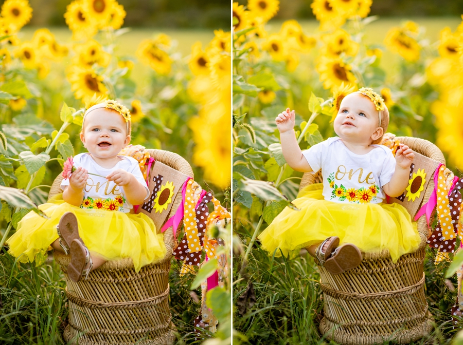 little girl sunflower birthday session 