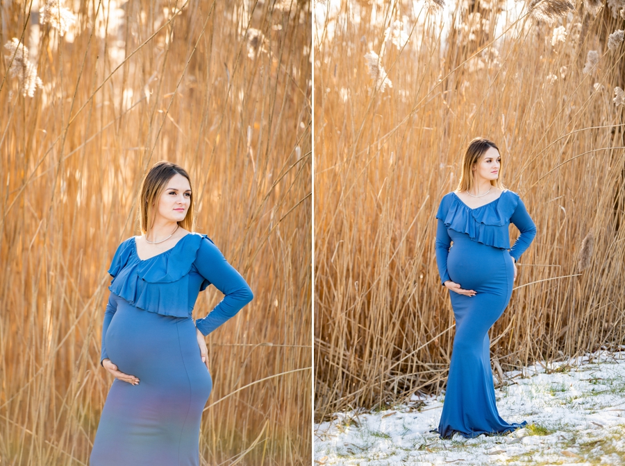 blue maternity dress 