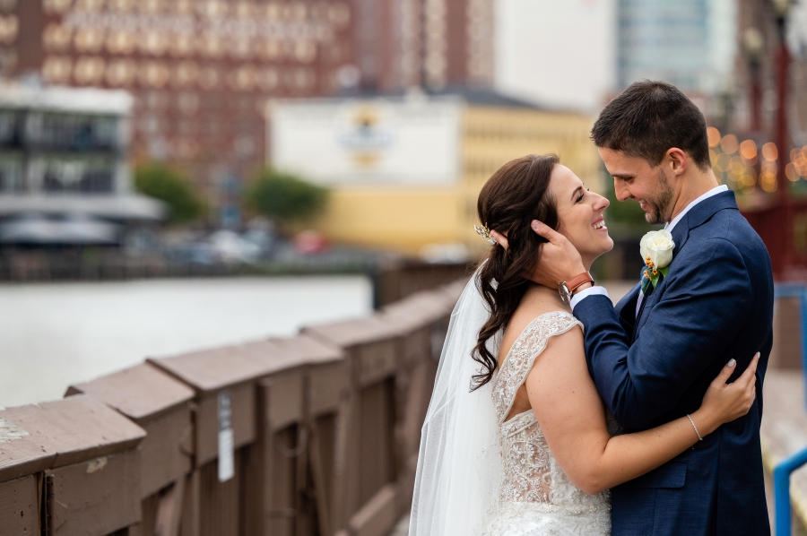 Cleveland Fall Wedding in the flats 