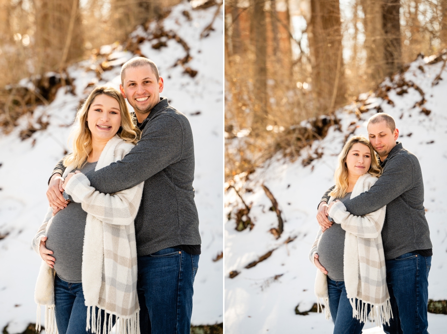 snowy maternity session 