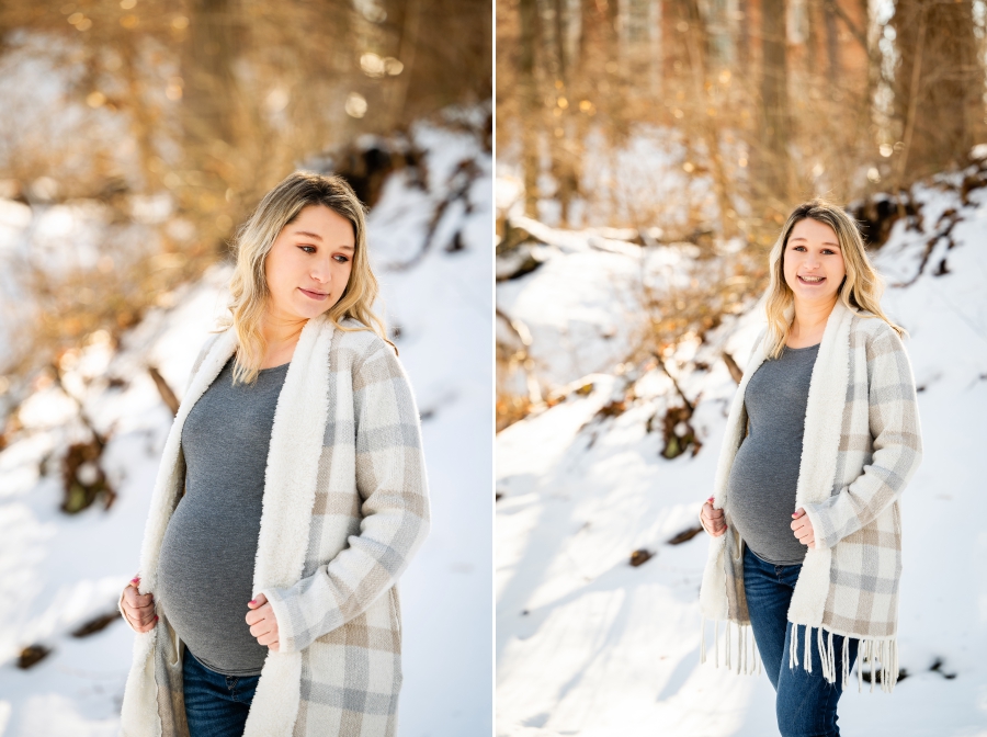 Olmsted Falls Maternity Session in snow 
