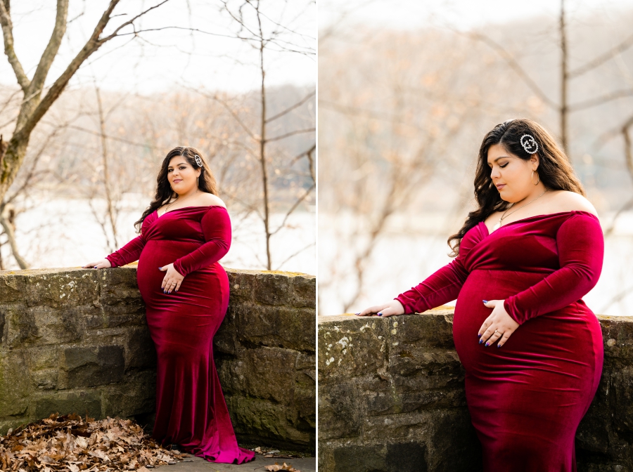 Youngstown Maternity Session red dress