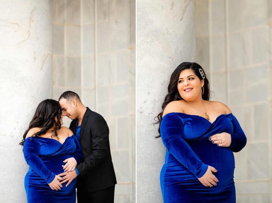 Youngstown Maternity Session blue dress 