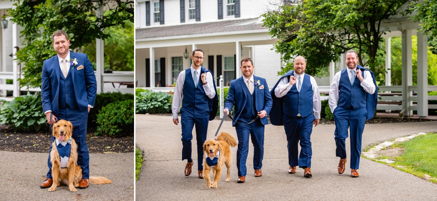 groomsmen with dog 