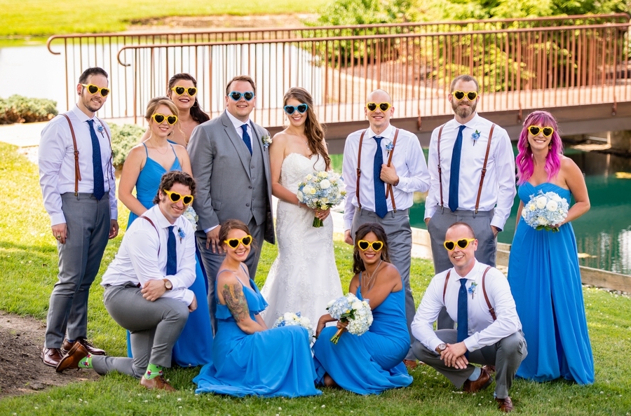 bridal party with sunglasses