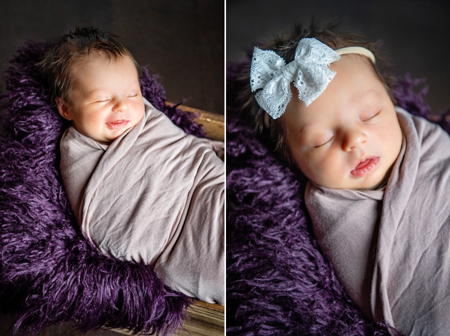 purple blanket newborn girl 