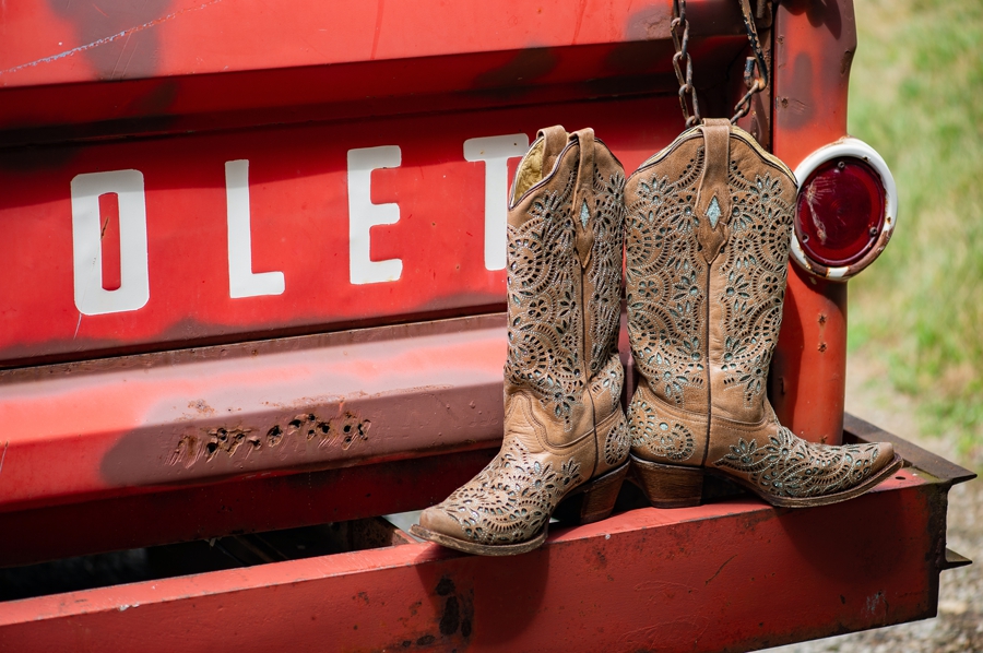 Bride's cowboy boots 