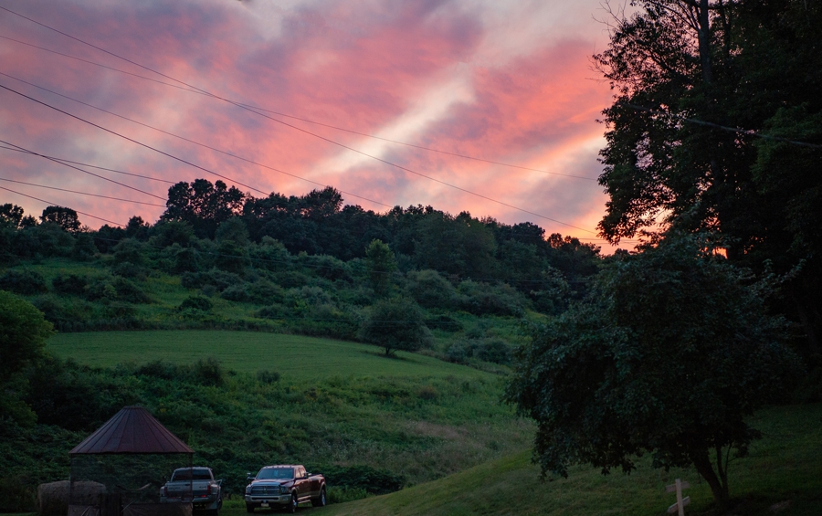 sunset at Z Barn in the Valley 