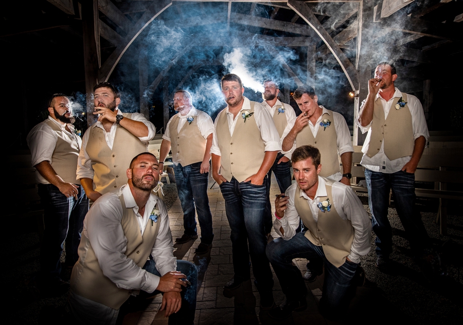 cigars at wedding groomsmen 