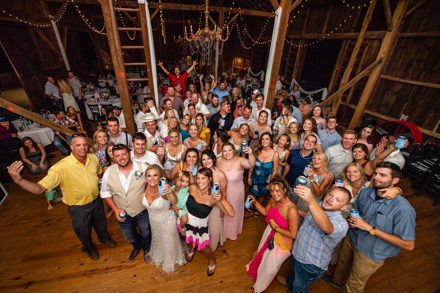 Z Barn in the Valley Wedding group photo 