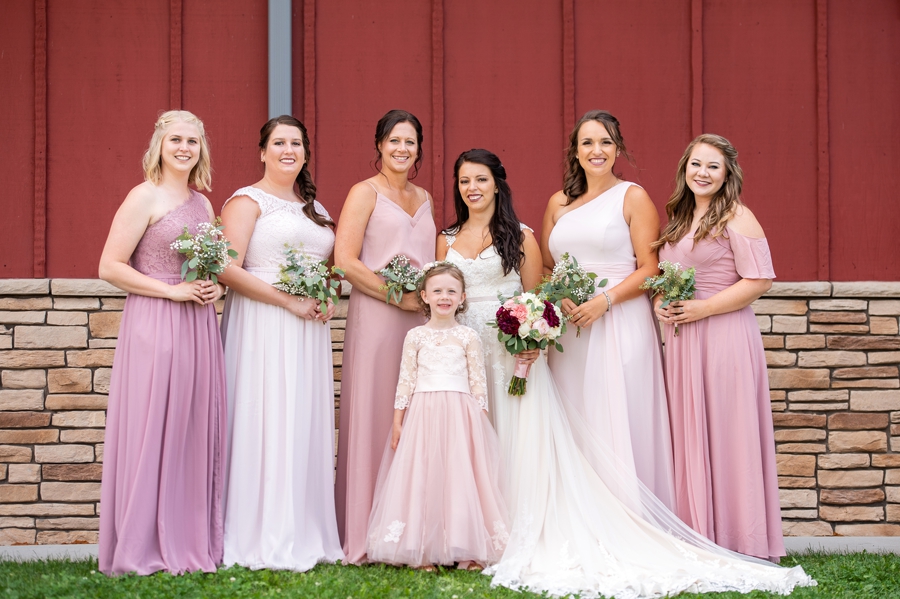 pink bridesmaids dresses 