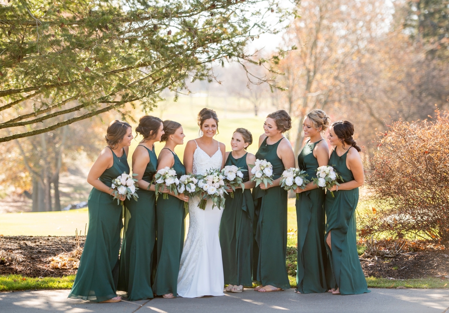 bridesmaids in green 