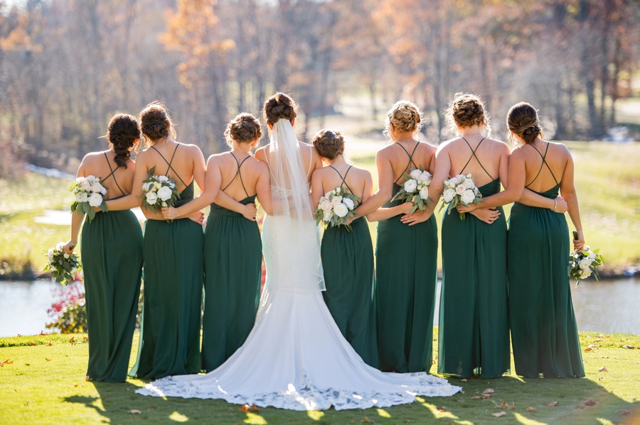 bridesmaids forest green dresses 