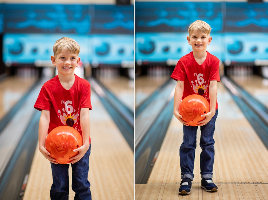 bowling alley 6th birthday photo shoot 