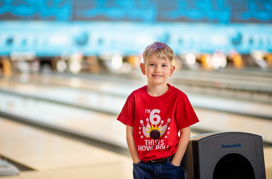 6 year old birthday photos at bowling alley 