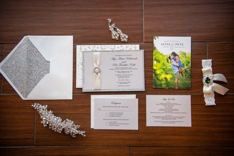 silver invitations wedding