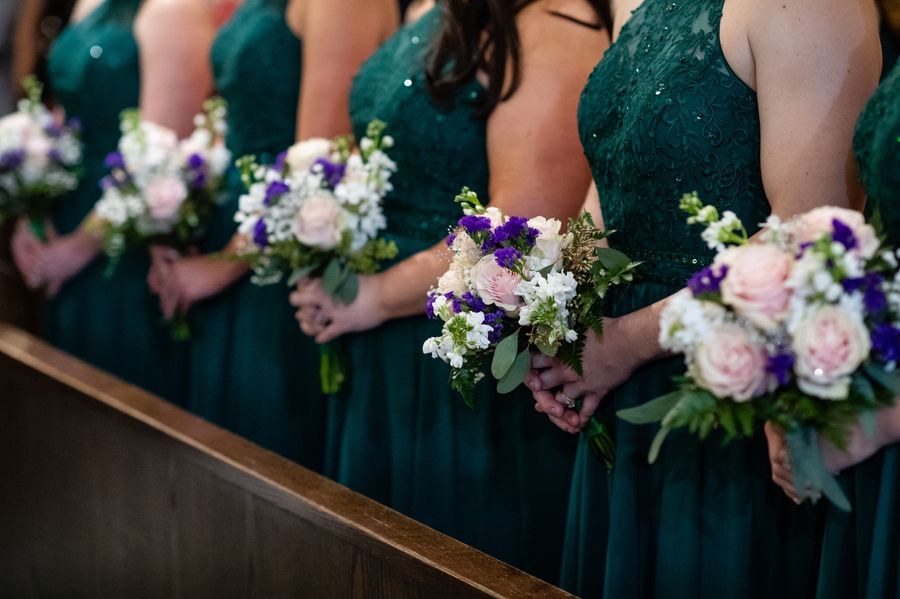 purple bridesmaids bouquets 