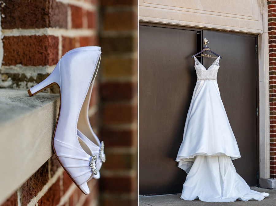 wedding dress and shoes 
