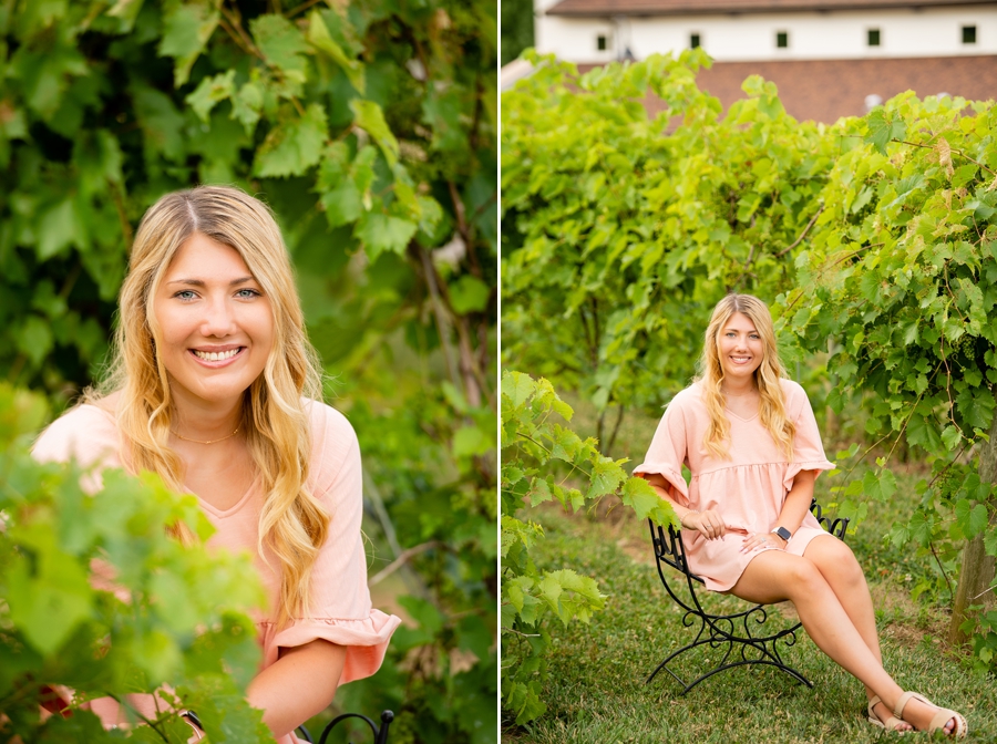 senior girl at vineyard 