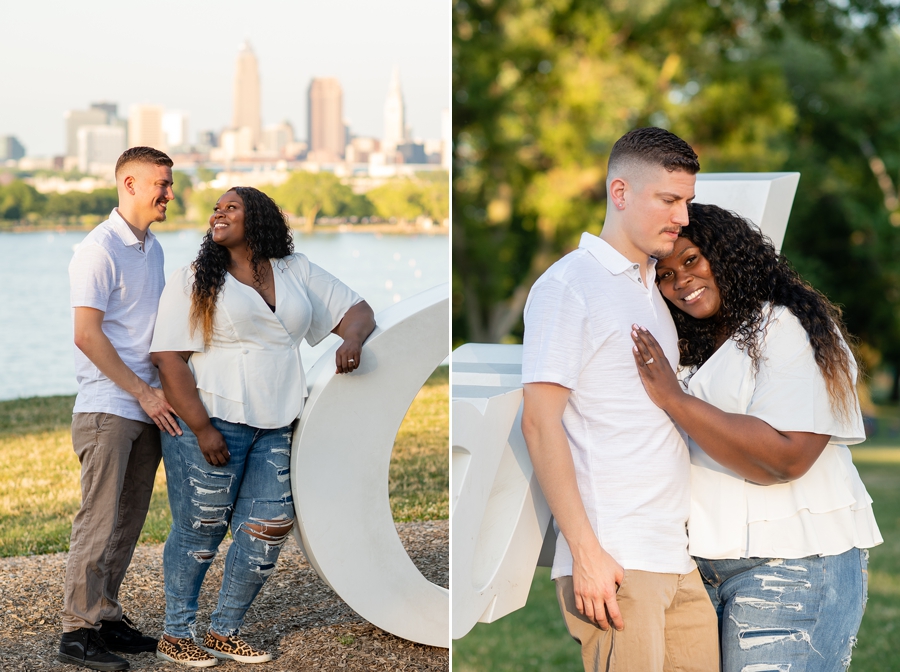 summer cleveland engagement session at edgewater 