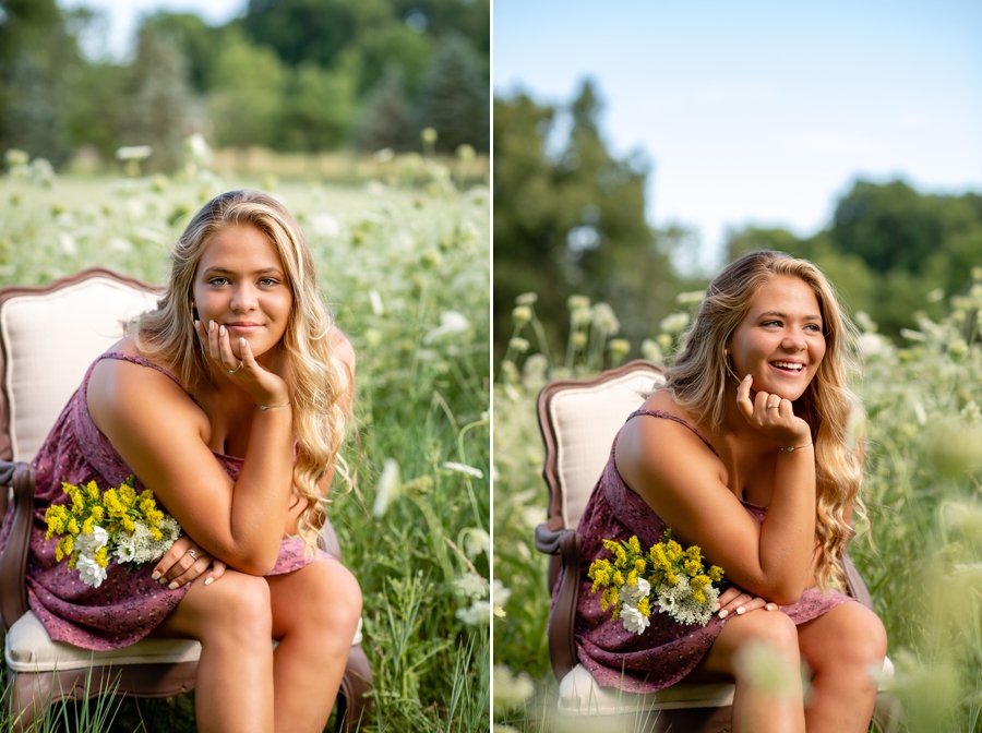 senior pictures in field 