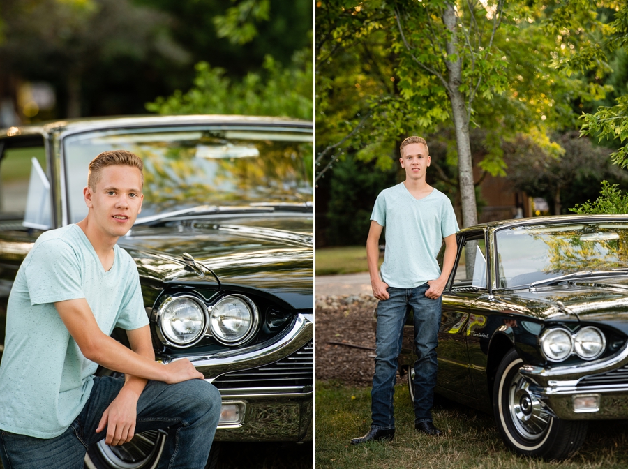 muscle car at senior pictures 