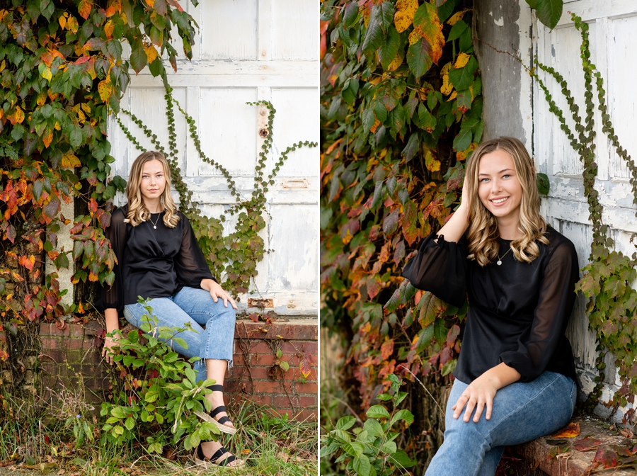 Fall Senior Session in ivy 
