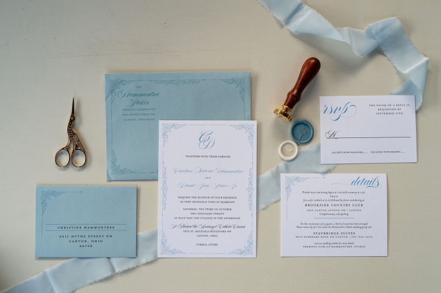 wedding stationery blue 
