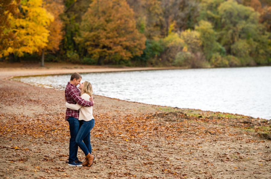 Portage Lakes Engagement Session in Fall 