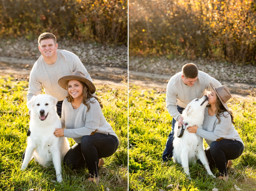 engagement session with dog 