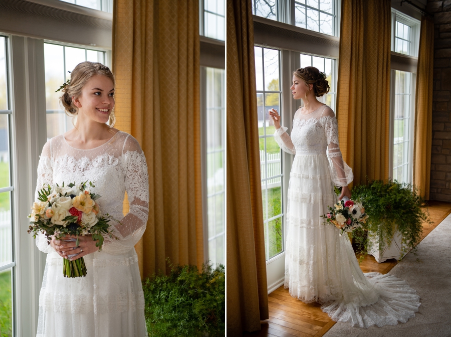 bride's lace dress 