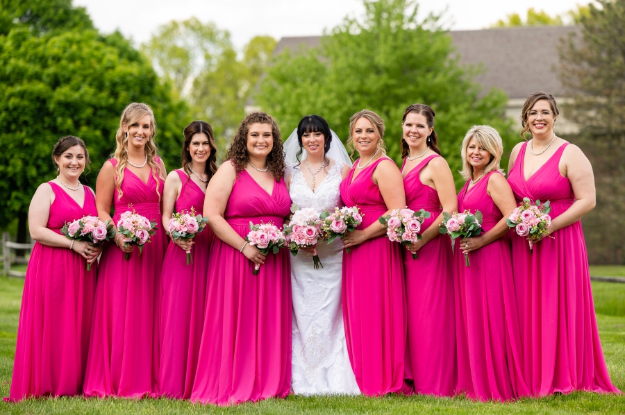 pink bridesmaids dresses 