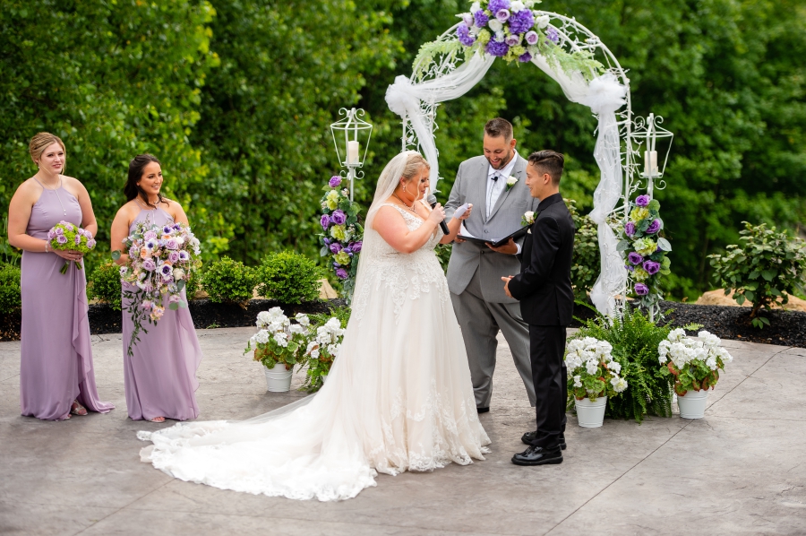 outdoor ceremony at Blue Heron Event Center Wedding