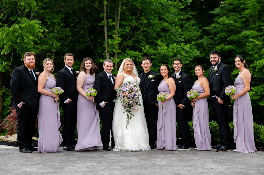 purple and black bridal party colors 
