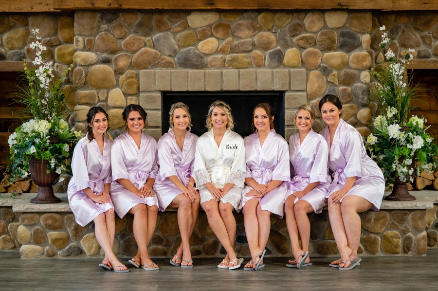 purple bridesmaids robes 